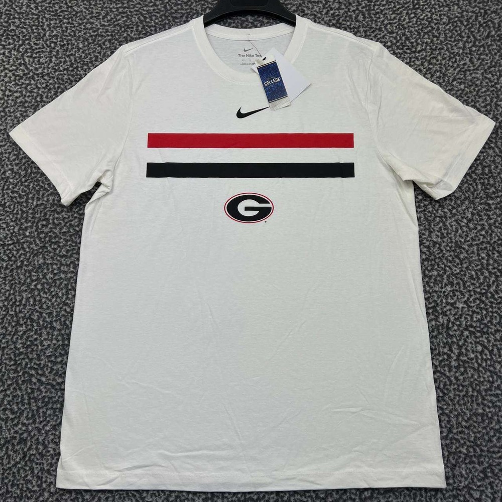 Nike Shirt Men Large Georgia Bulldogs NCAA Short Sleeve Crew Neck Cotton New L